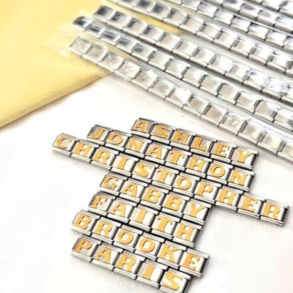 Stainless Steel Italian Charm Name Bracelets Lot of 10 - Picture 3 of 3